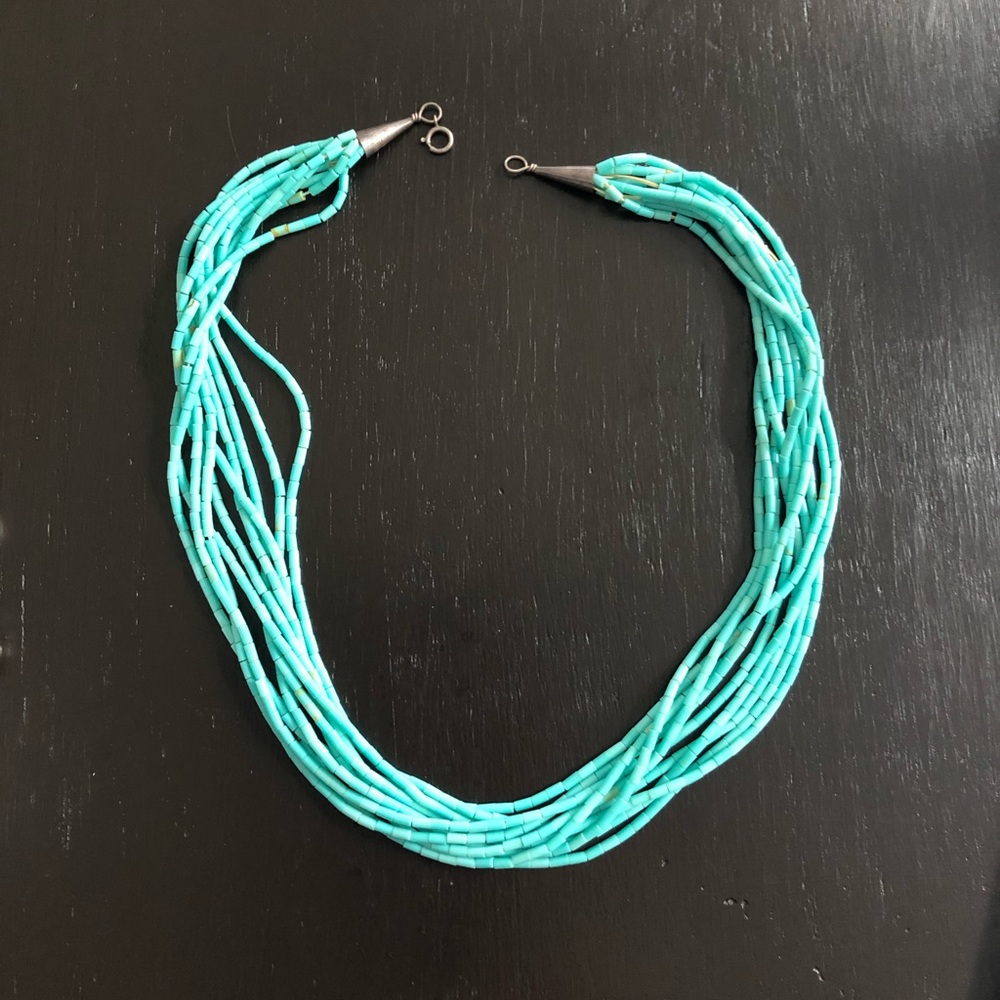 Native American Turquoise Ten Strand Necklace